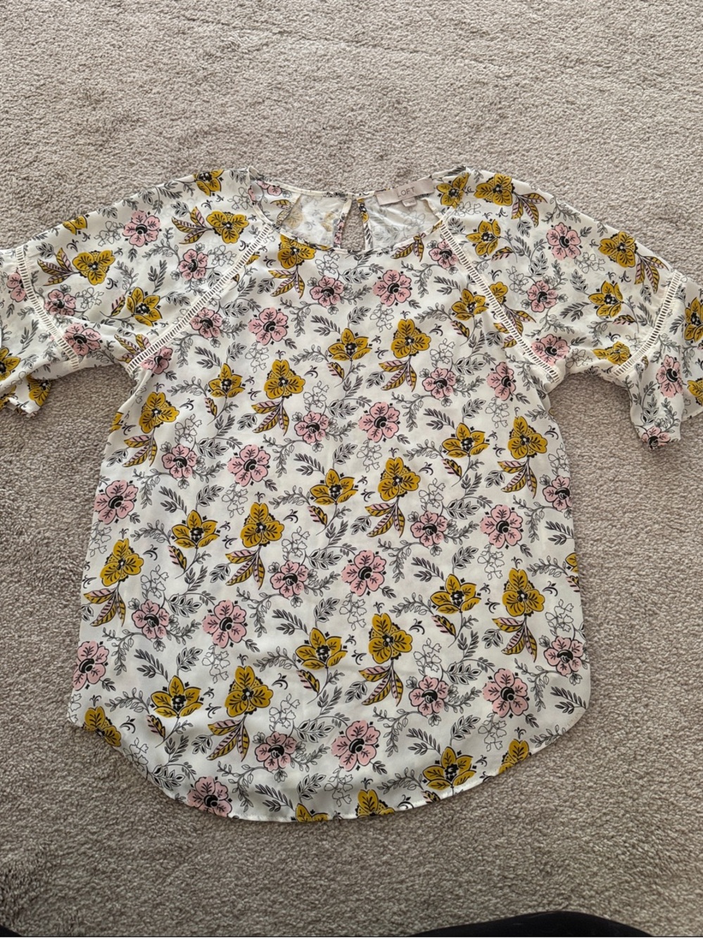 LOFT White Floral Top